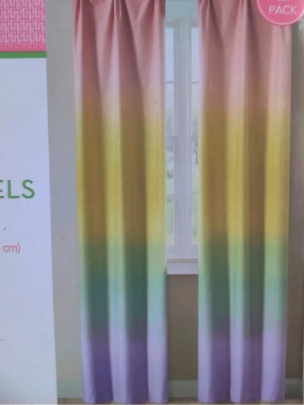 Huntington home Blackout Energy Saving Window Panels rainbow Ombre Set of 2 Pan